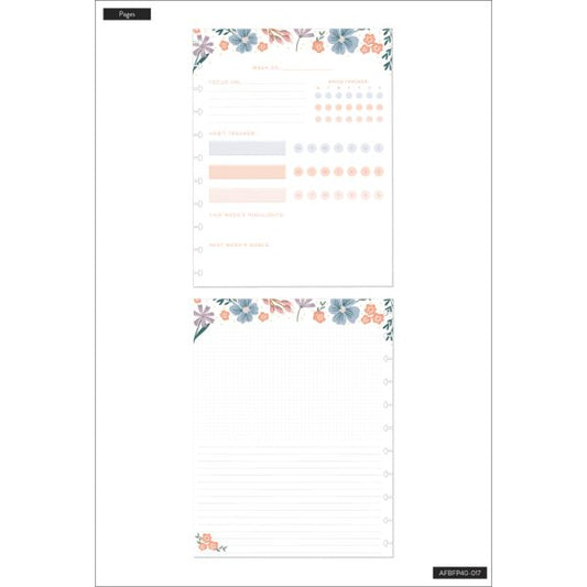 Happy Planner Big Filler Paper, 8-1/2" x 11", 40 Sheets, Florals