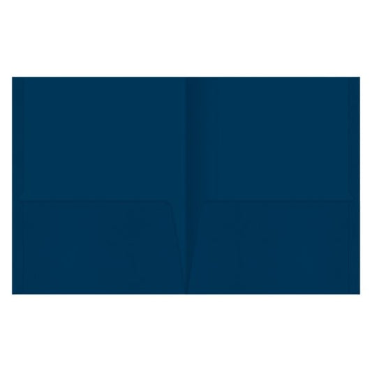 2-Pocket Paper Folders, Dark Blue, Pack of 25