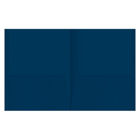 2-Pocket Paper Folders, Dark Blue, Pack of 25