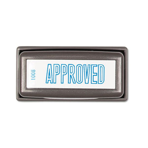 Xstamper APPROVED Title Stamp Message Stamp - "APPROVED" - 0.50" Impression Width x 1.63" Impression Length - 100000 Impression(s) - Blue - Recycled - 1Each