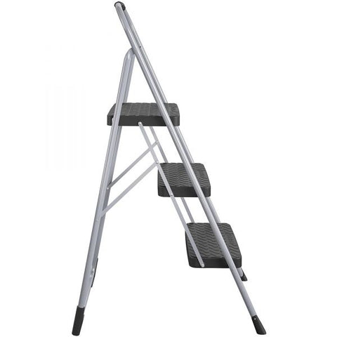 Cosco 3-Step Big Step Folding Stool, 200 lb Capacity, 17.75 x 28 x 45.63, Light Gray