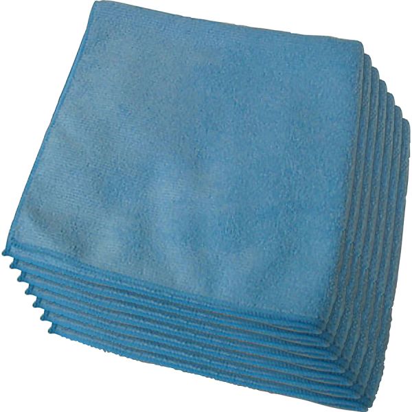 Genuine Joe General Purpose Microfiber Cloths Microfiber - Blue - 12/ Dozen