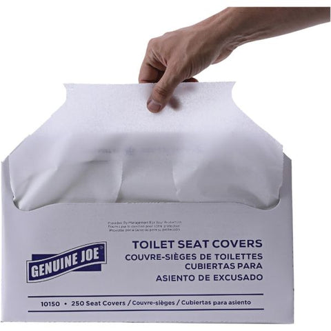 Genuine Joe Half-fold Toilet Seat Covers 250 Covers/ Pack - 10 Packs/ Carton