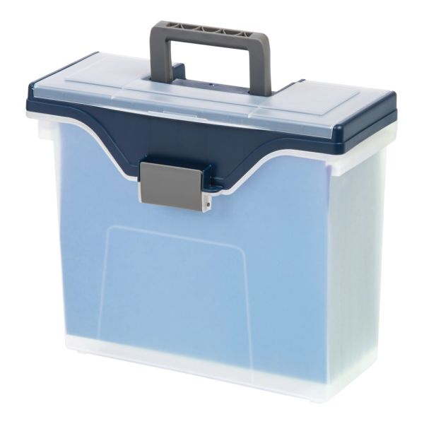 File Box, Small, Letter Size, Clear/Blue