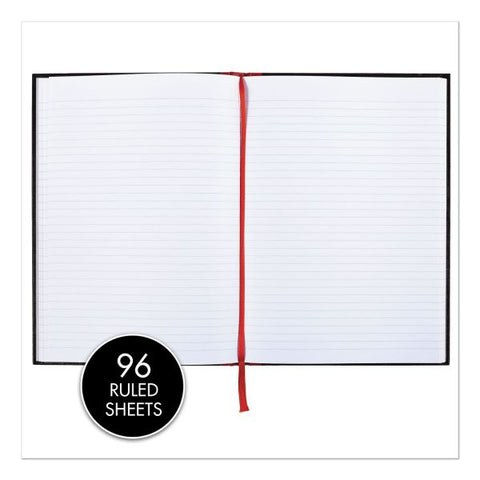 Black n' Red Hardcover Casebound Notebook, SCRIBZEE Compatible, 1 Subject, Wide/Legal Rule, Black Cover, 11.75 x 8.25, 96 Sheets