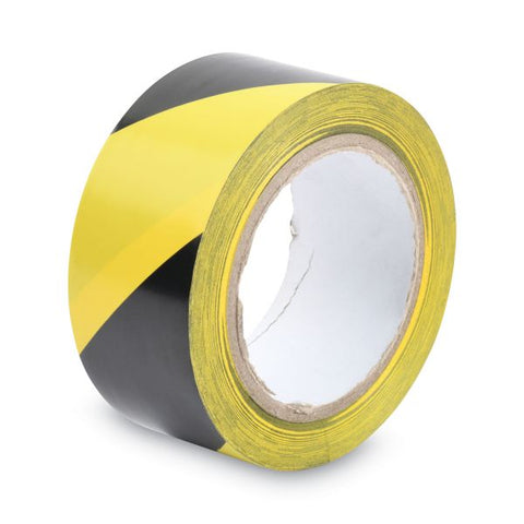 Tatco Hazard Marking Aisle Tape, 2" x 108 ft, Black/Yellow