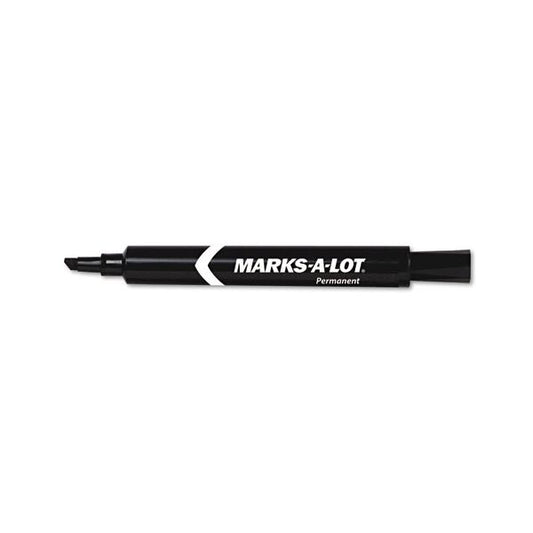 Avery MARK A LOT Large Desk-Style Permanent Marker, Chisel Tip, Black, Dozen