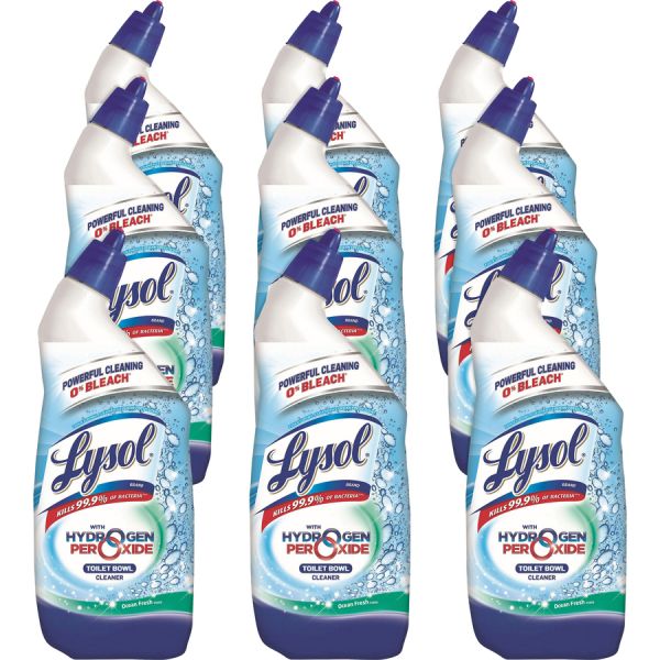 Lysol Hydrogen Peroxide Toilet Cleaner 24 fl oz (0.8 quart) - Ocean Fresh Scent - 9 / Carton - Blue