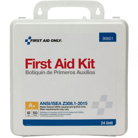 First Aid Only Unitized Weatherproof ANSI Class A+ First Aid Kit for 50 People, 24 Pieces, Plastic Case