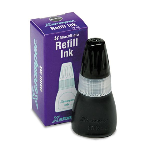 Xstamper Refill Ink for Xstamper Stamps, 10 mL Bottle, Black