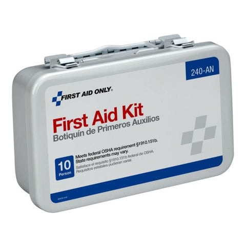 First Aid Only Unitized First Aid Kit for 10 People, 65 Pieces, OSHA/ANSI, Metal Case