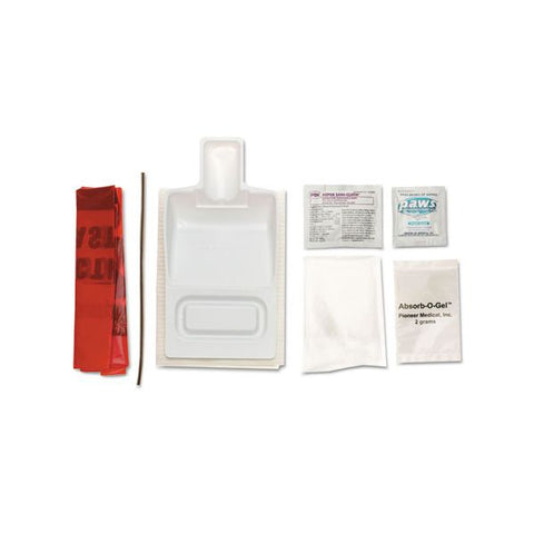 Medline Biohazard Fluid Clean-Up Kit, 10.3 x 1.6 x 10.5, 7 Pieces, Synthetic-Fabric Bag