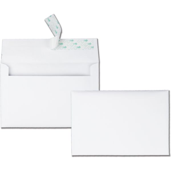 Quality Park White Invitation Envelopes 5.75" x 8.75" (Holds 8 1/2" x 11" Page Folded Into Half) - Peel & Seal - White - 100/ Box