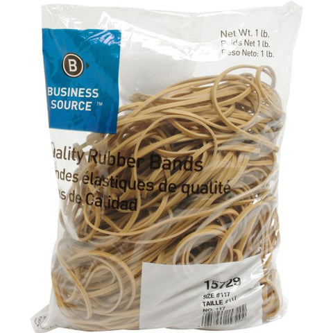 Business Source #117B Rubber Bands Size #117B - 7" x 1/8" - Natural - 200/ Pack