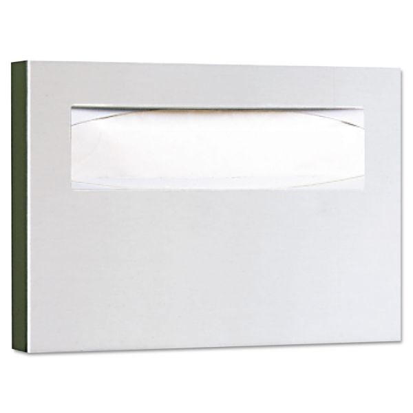 Bobrick Stainless Steel Toilet Seat Cover Dispenser, ClassicSeries, 15.75 x 2 x 11, Satin Finish