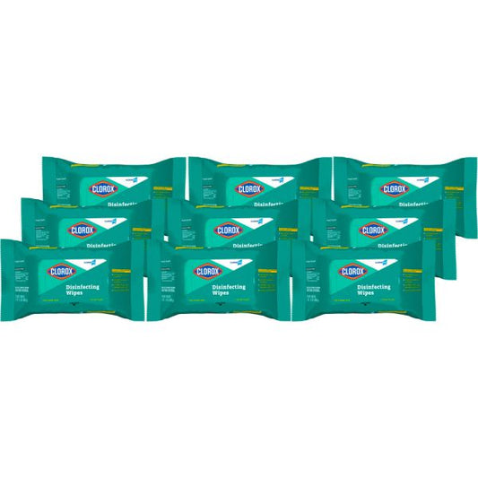 CloroxPro Disinfecting Wipes Wipe - Fresh Scent - 70 / Pack - 9 / Carton - Green