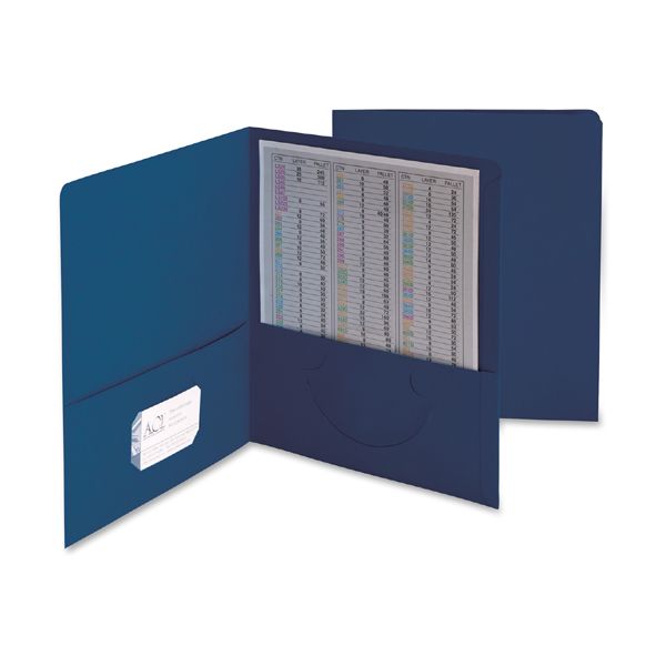 Smead Two-Pocket Folder, 100-Sheet Capacity, Dark Blue, 25/Box