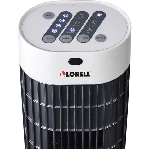 Lorell Tower Fan 30" Diameter - 3 Speed - Sleep Mode, Breeze Mode, Oscillating, Timer - 30.2" Height x 9.5" Width x 9.5" Depth - Plastic - Black, Silver