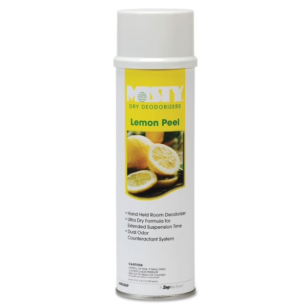 Misty Handheld Air Deodorizer, Lemon Peel, 10 oz Aerosol Spray, 12/Carton