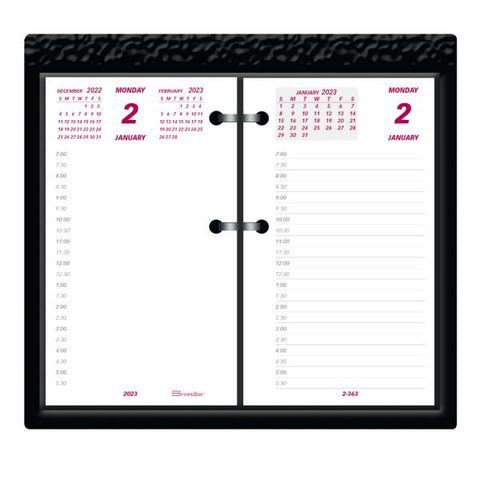 Brownline Daily Calendar Refill, 6" x 3-1/2", Burgundy/White, January To December 2023, C2R, 2023 Calendar