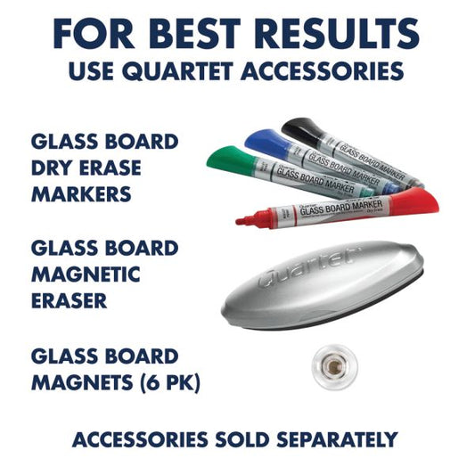 Quartet InvisaMount Magnetic Glass Marker Board, 85 x 48, White Surface