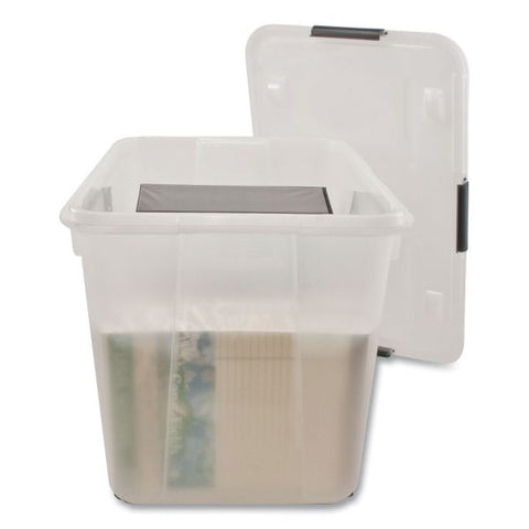 Advantus Rolling Storage Box, Letter/Legal, 15-Gallon Size, Clear, 1 Each