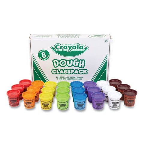 Crayola Dough Classpack, 3 oz, 8 Assorted Colors, 24/Pack