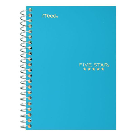 Five Star Wirebound Notebook, 1 Subject, Medium/College Rule, Randomly Assorted Covers, 7 x 4.38, 100 Sheets