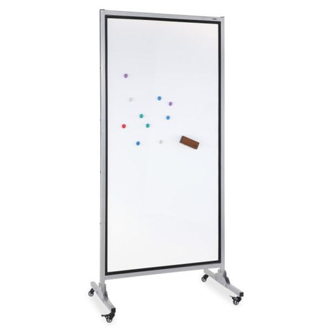 Lorell 2-sided Dry Erase Easels 37.5" x 82.5" Board Size - Painted Steel Board Surface - 4 Casters - Aluminum Frame