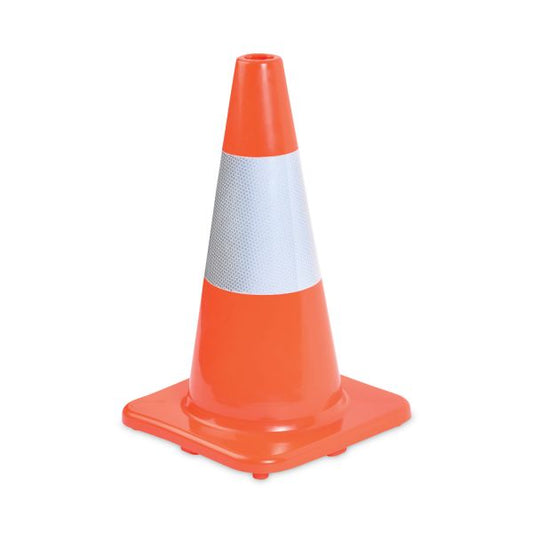 Tatco Traffic Cone, 10 x 10 x 18, Orange/Silver