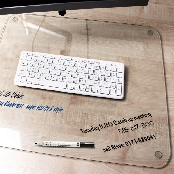 Desktex Glaciermat Glass Desk Pad 24" Width x 19" Depth - Clear