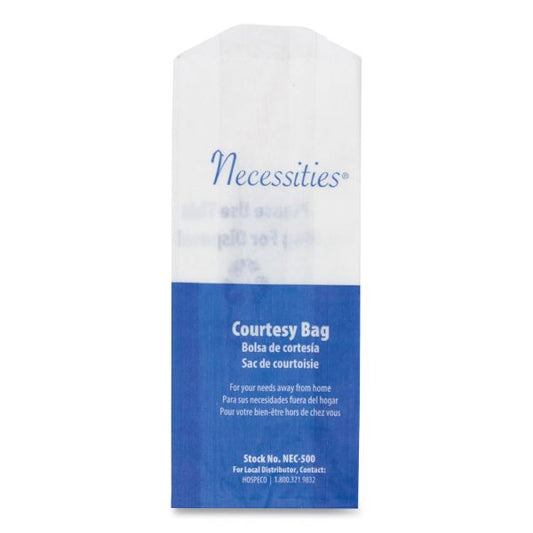 HOSPECO Feminine Hygiene Convenience Disposal Bag, 3" x 7.75", White, 500/Carton