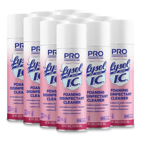 LYSOL Brand I.C. Foaming Disinfectant Cleaner, 24 oz Aerosol Spray, 12/Carton