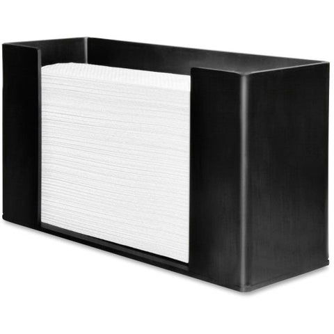 Genuine Joe Folded Paper Towel Dispenser 6.8" x 11.5" x 4.1" - Compatible With C-Fold & Multifold Towels - Acrylic - Black