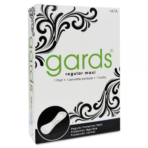 HOSPECO Gards Vended Sanitary Napkins #4, 250 Individually Boxed Napkins/Carton