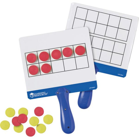 Learning Resources Magnetic Ten Frame Boards, 4 Blue/White Boards, 100 Red/Yellow Foam Counters Magnetic ten-frame boards with magnetic foam counters.