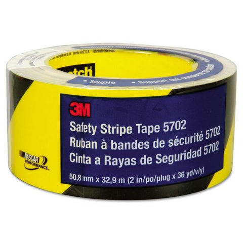 3M Safety Stripe Tape, 2" x 108 ft, Black/Yellow