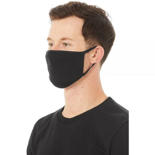 Bella + Canvas Reusable 2-Ply Cloth Face Masks, Black, M/L, Pack Of 72