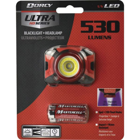 Dorcy Ultra HD 530 Lumen Headlamp AAA - Black, Red