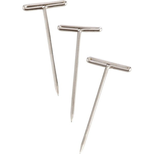 Business Source High Quality Steel T-pins 0.56" Head - 2" Length x 0.6" Width - 100 / Box - Silver - Steel