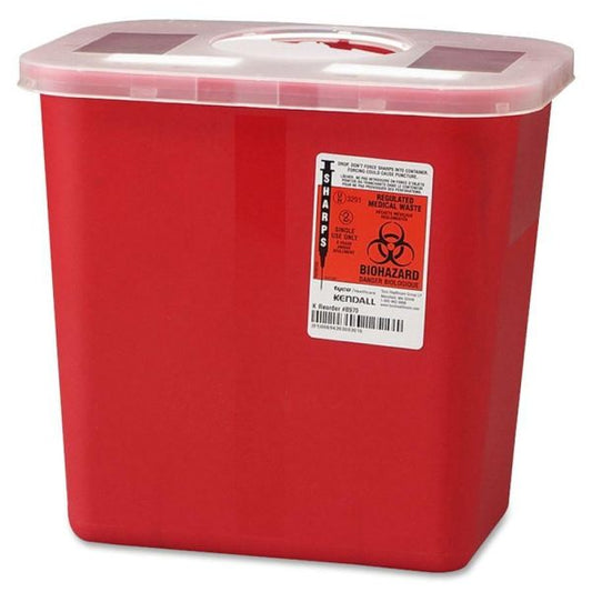 Covidien Sharps Rotor Lid Container External Dimensions 10" Height x 10.50" Width x 7.25" Depth - Red