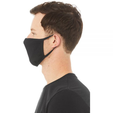 Bella + Canvas Reusable 2-Ply Cloth Face Masks, Black, M/L