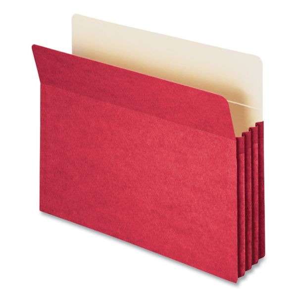 Smead Colored File Pockets, 3.5" Expansion, Letter Size, Red