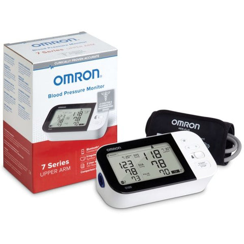 Omron 7 Series Wireless Upper Arm Blood Pressure Monitor For Blood Pressure - Irregular Heartbeat Detection, LCD Display, Memory Storage