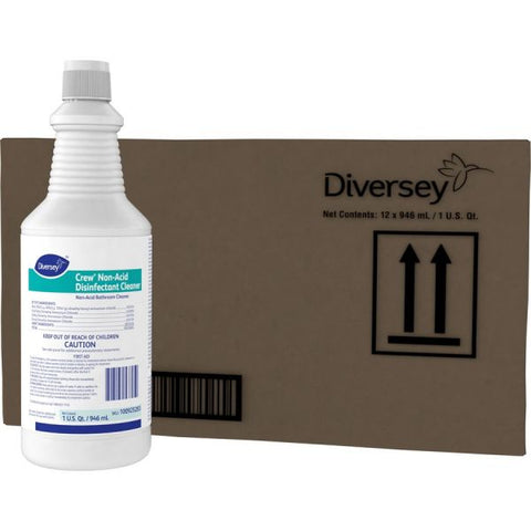 Diversey Crew Neutral Non-Acid Bowl and Bathroom Disinfectant, 32 oz Squeeze Bottle, 12/Carton