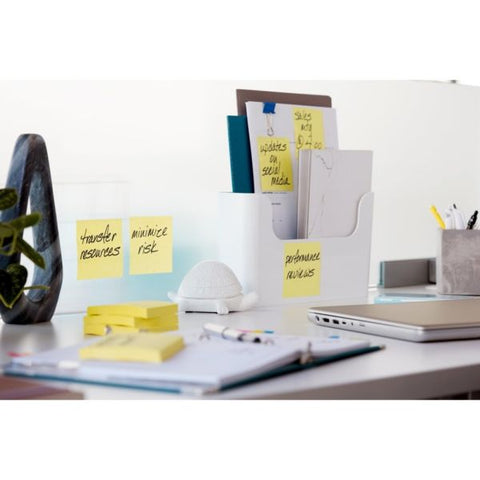 Post-it Dispenser Notes Super Sticky Pop-up 3 x 3 Note Refill, 3" x 3", Canary Yellow, 90 Sheets/Pad, 12 Pads/Pack