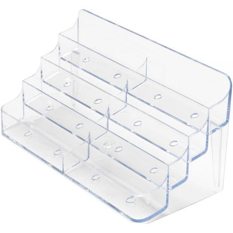 deflecto 8-Pocket Business Card Holder, Holds 400 Cards, 7.78 x 3.5 x 3.38, Plastic, Clear