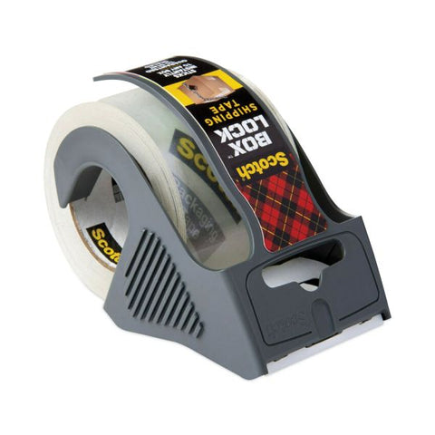 Scotch Box Lock Dispenser Packaging Tape 22.20 yd Length x 1.88" Width - Dispenser Included - 1 / Roll - Clear