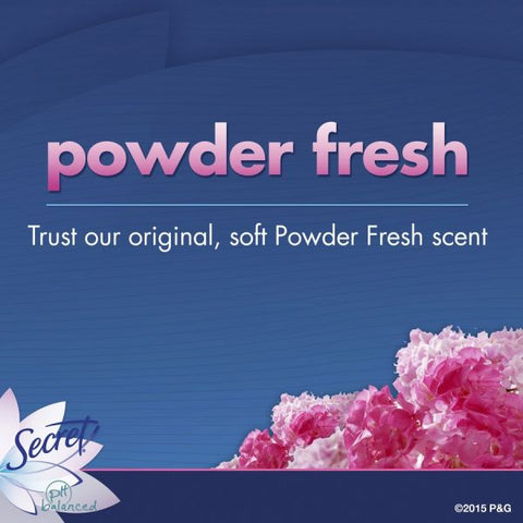 Secret Invisible Solid Anti-Perspirant and Deodorant, Powder Fresh, 0.5 oz Stick, 24/Carton