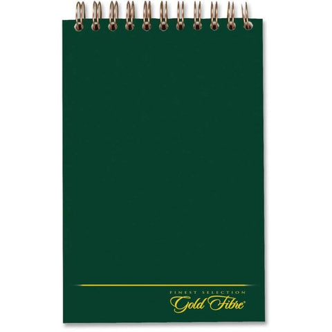 Ampad Gold Fibre Steno Pads, Gregg Rule, Designer Green/Gold Cover, 100 White 6 x 9 Sheets